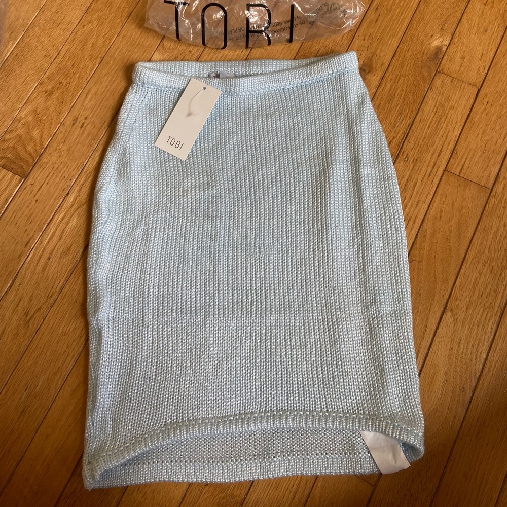 TOBI Blue Sweater Skirt